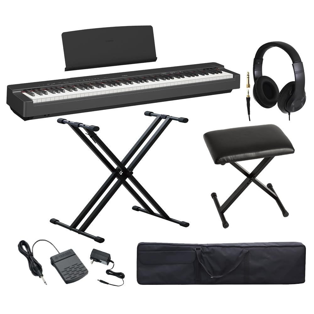 YAMAHA Black Electronic Piano 88 Keys X X Headphone Set Yamaha P-225B Stand, Chair, Case,
YAMAHA Black Electronic Piano 88 Keys X X Headphone Set Yamaha P-225B Stand, Chair, Case,
