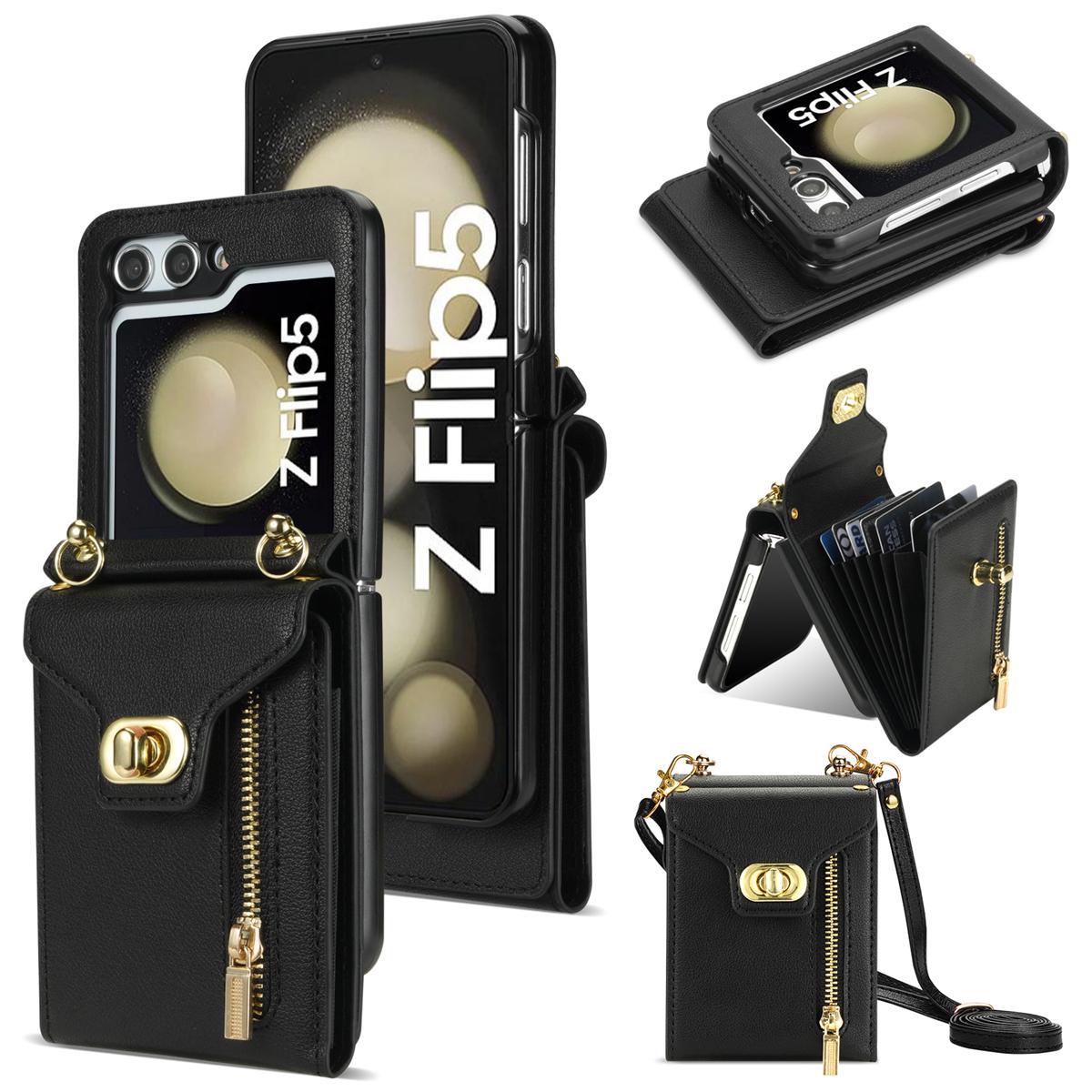 For Samsung Galaxy Z Flip6 5G/Flip7 FE 5G Case Zipper Wallet Design PU PC Phone Cover with Long Strap Black
For Samsung Galaxy Z Flip6 5G/Flip7 FE 5G Case Zipper Wallet Design PU PC Phone Cover with Long Strap Black