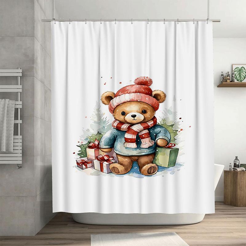 Tuniu Adorable Bear Christmas Bathroom Shower Curtain Festive Holiday Decor Cute Woodland Animal Print Waterproof Fabric Decor F W60H190(CM)-1 Pcs
Tuniu Adorable Bear Christmas Bathroom Shower Curtain Festive Holiday Decor Cute Woodland Animal Print Waterproof Fabric Decor F W60H190(CM)-1 Pcs