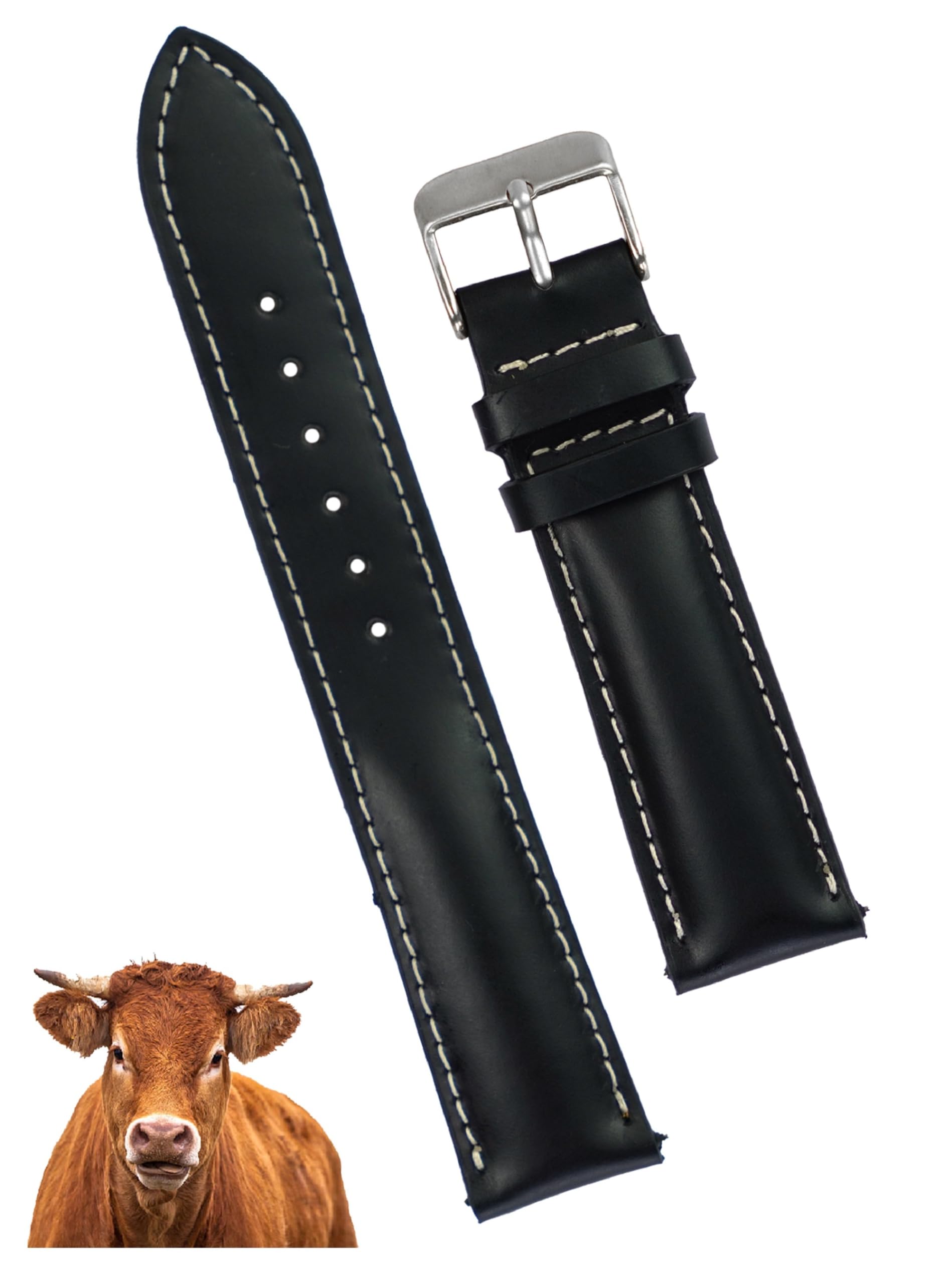 Black 22mm Genuine Cowhide Watch Strap Quick Release Spring Bar Calf Leather Replacement Watch Band Leather Wrist Buckle Thick Replacement Strap Quick
Black 22mm Genuine Cowhide Watch Strap Quick Release Spring Bar Calf Leather Replacement Watch Band Leather Wrist Buckle Thick Replacement Strap Quick