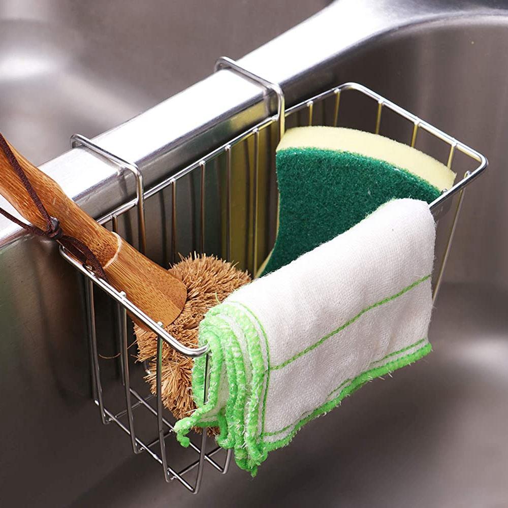 Waste Basket Brush Storage Sink Accessory Drainer Rack Kitchen Supplies Sink Basket Sponge Holder срібний
Waste Basket Brush Storage Sink Accessory Drainer Rack Kitchen Supplies Sink Basket Sponge Holder срібний