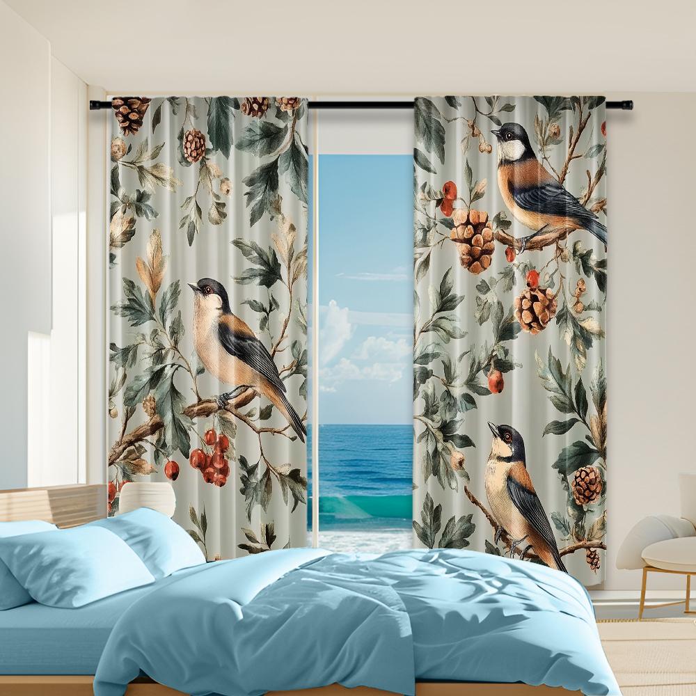 Set Of 2 Versatile Polyester Transparent Curtains Home Decoration Pine Cones Birds Use Bedrooms Living Rooms Curtain For Great Room Made W100*H70(CM)-Grommet top&1PCS
Set Of 2 Versatile Polyester Transparent Curtains Home Decoration Pine Cones Birds Use Bedrooms Living Rooms Curtain For Great Room Made W100*H70(CM)-Grommet top&1PCS