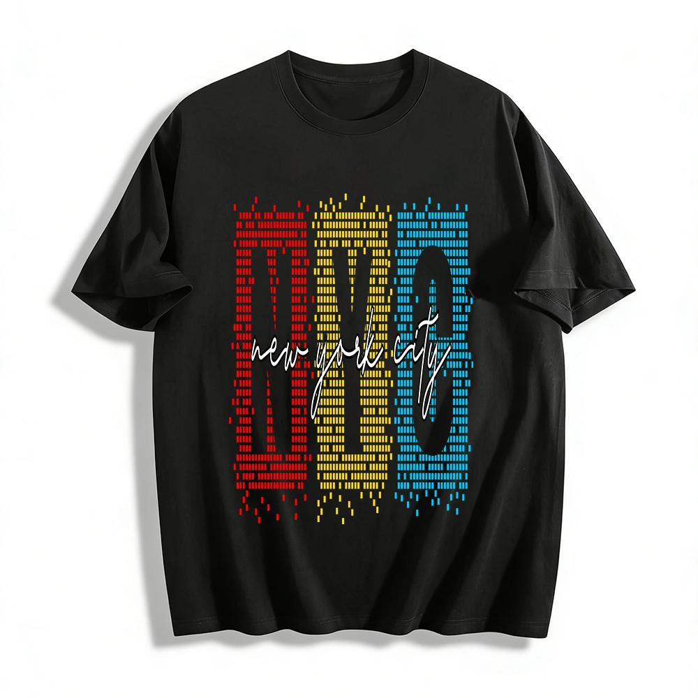 Vintage NYC Pixel Pattern Casual Crew Neck T-Shirt Pure cotton T-shirt XXS
Vintage NYC Pixel Pattern Casual Crew Neck T-Shirt Pure cotton T-shirt XXS