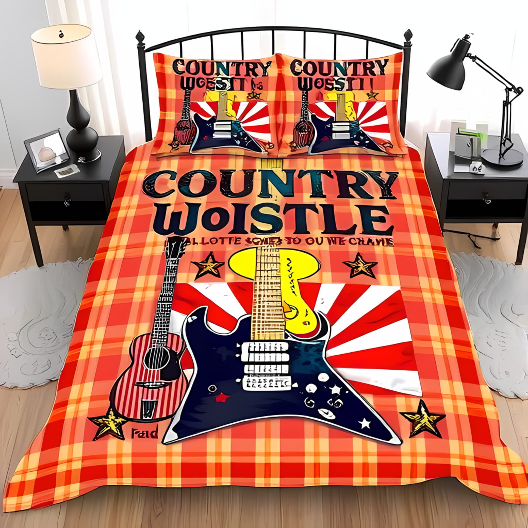 Musical Guitar Soft Duvet Cover Set Artistic Beding for Music Lovers Suitable Children Kids plus Adult Peoples Warm Soft plus Breathable 120*200cm Single
Musical Guitar Soft Duvet Cover Set Artistic Beding for Music Lovers Suitable Children Kids plus Adult Peoples Warm Soft plus Breathable 120*200cm Single