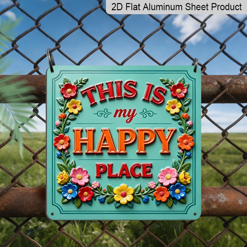 2D Flat, 1pc, Vintage Metal Aluminum Decorative Sign, This Is My Happy Place, Retro Wall Art, Home Decor for Bedroom, Living Room, Porch, Entryway 20*20cm
2D Flat, 1pc, Vintage Metal Aluminum Decorative Sign, This Is My Happy Place, Retro Wall Art, Home Decor for Bedroom, Living Room, Porch, Entryway 20*20cm