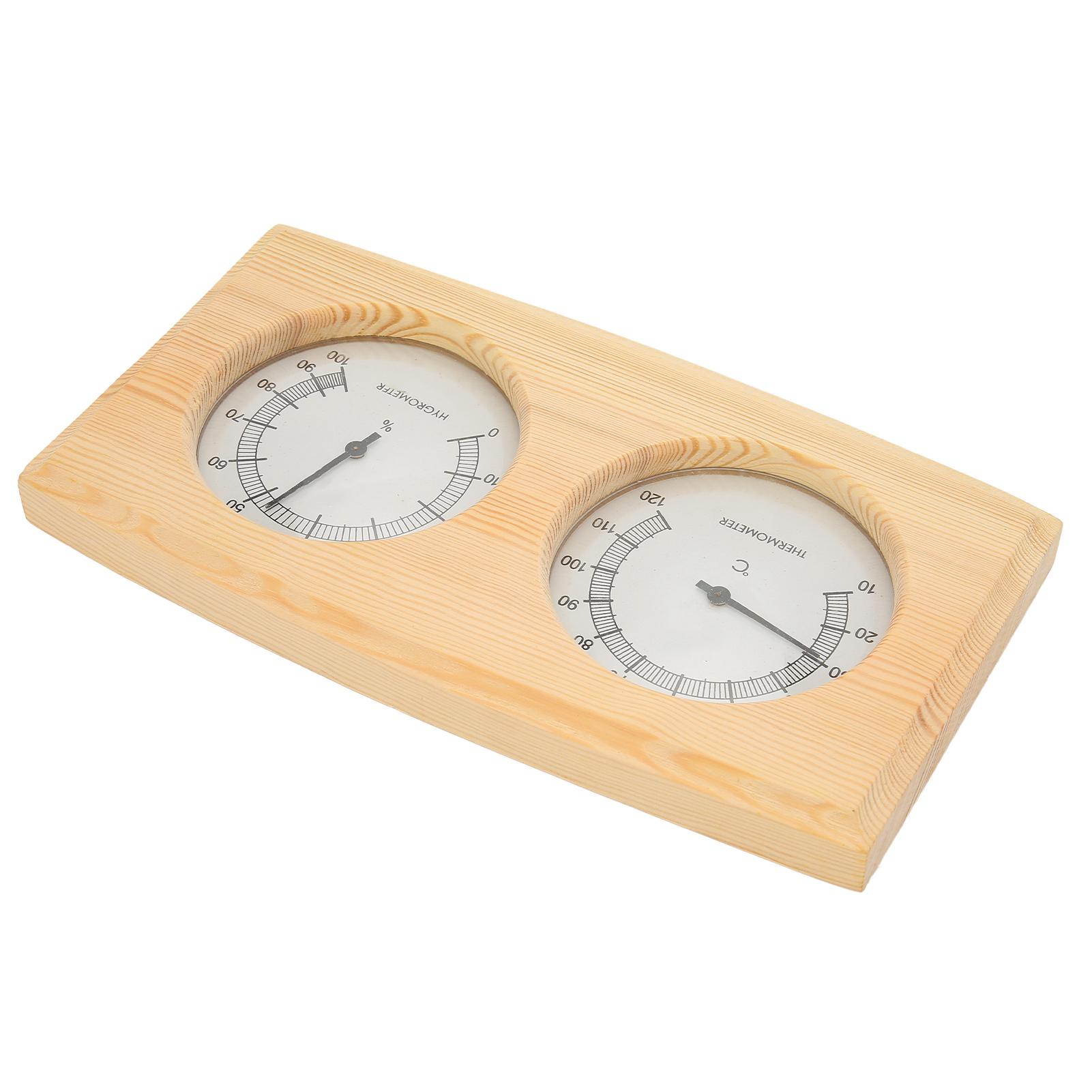 Wooden Thermometer Hygrometer for Sauna Room Double Dial Pointer Type Temperature Humidity Meter
Wooden Thermometer Hygrometer for Sauna Room Double Dial Pointer Type Temperature Humidity Meter