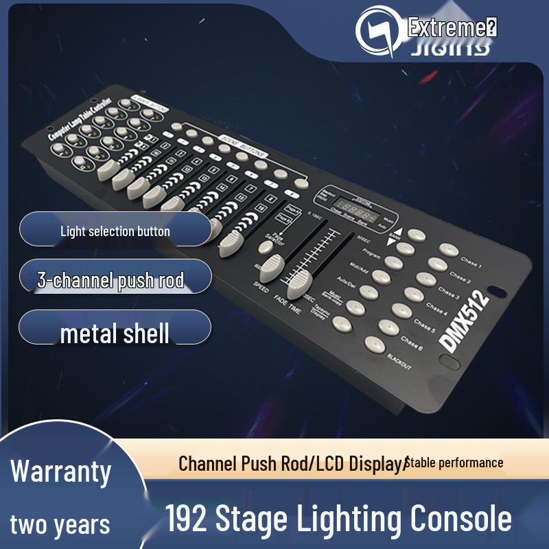 192 DMX512 Stage Lighting Controller for Weddings and Shows UK Standard
192 DMX512 Stage Lighting Controller for Weddings and Shows UK Standard