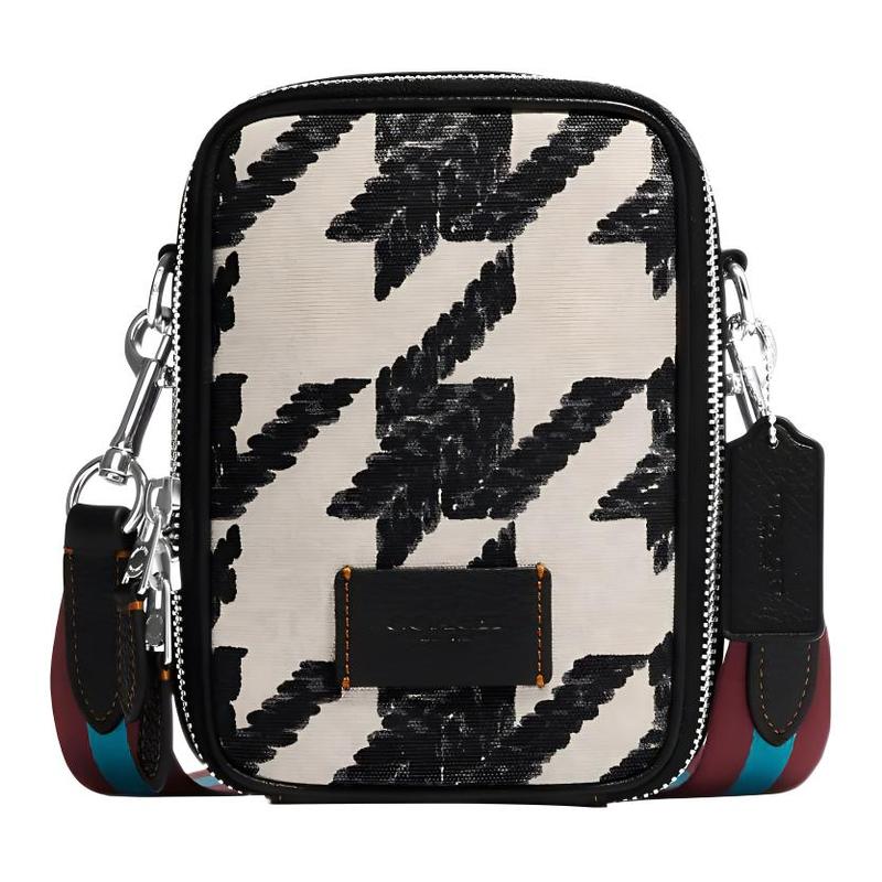 COACH Stanton 13 logo patch houndstooth print pebbled zipper closure canvas leather crossbody bag women s black and white чорний
COACH Stanton 13 logo patch houndstooth print pebbled zipper closure canvas leather crossbody bag women s black and white чорний