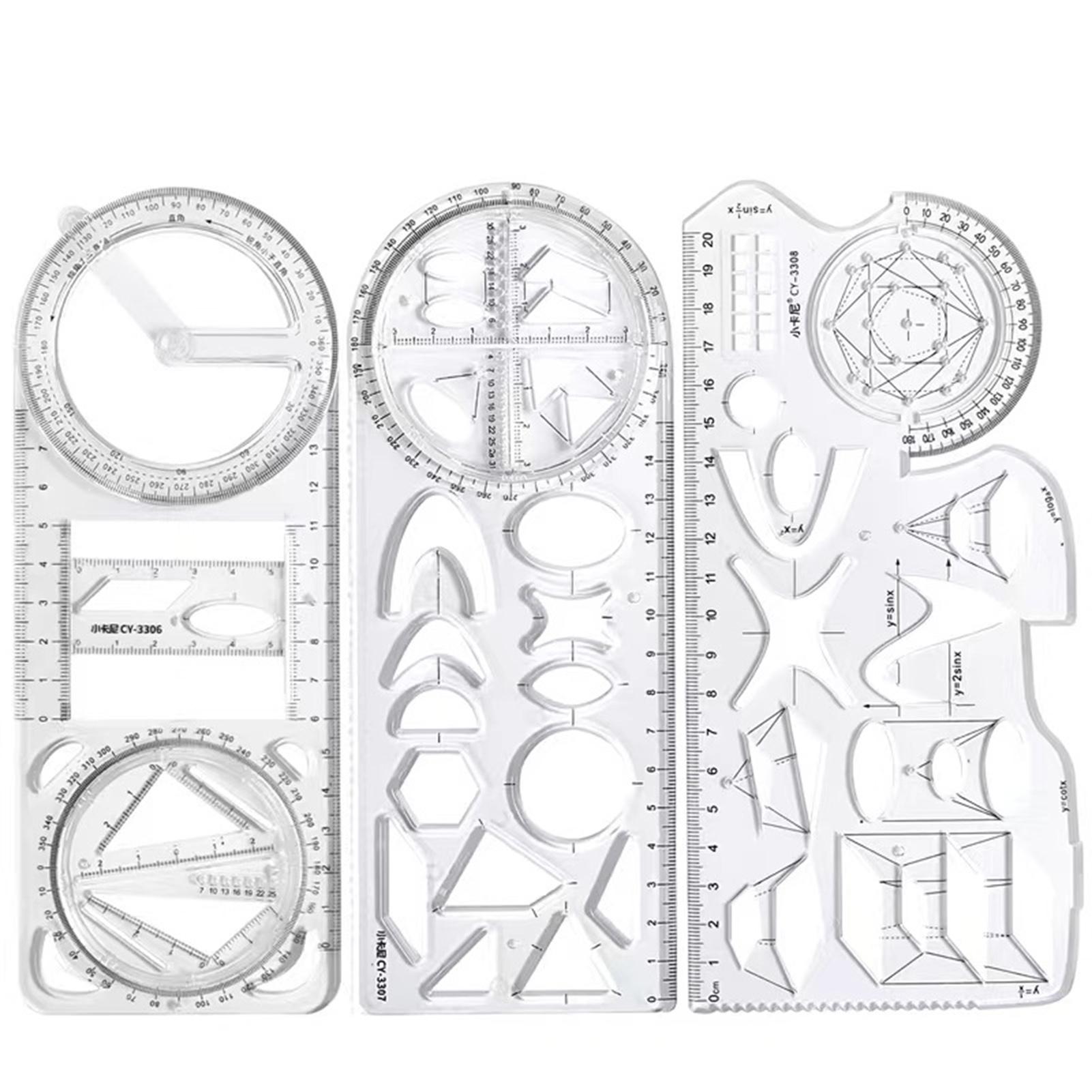 Geometric Drawing Template School Supplies Transparent Mathematics Ruler for Basic Lines Circles Rectangles
Geometric Drawing Template School Supplies Transparent Mathematics Ruler for Basic Lines Circles Rectangles