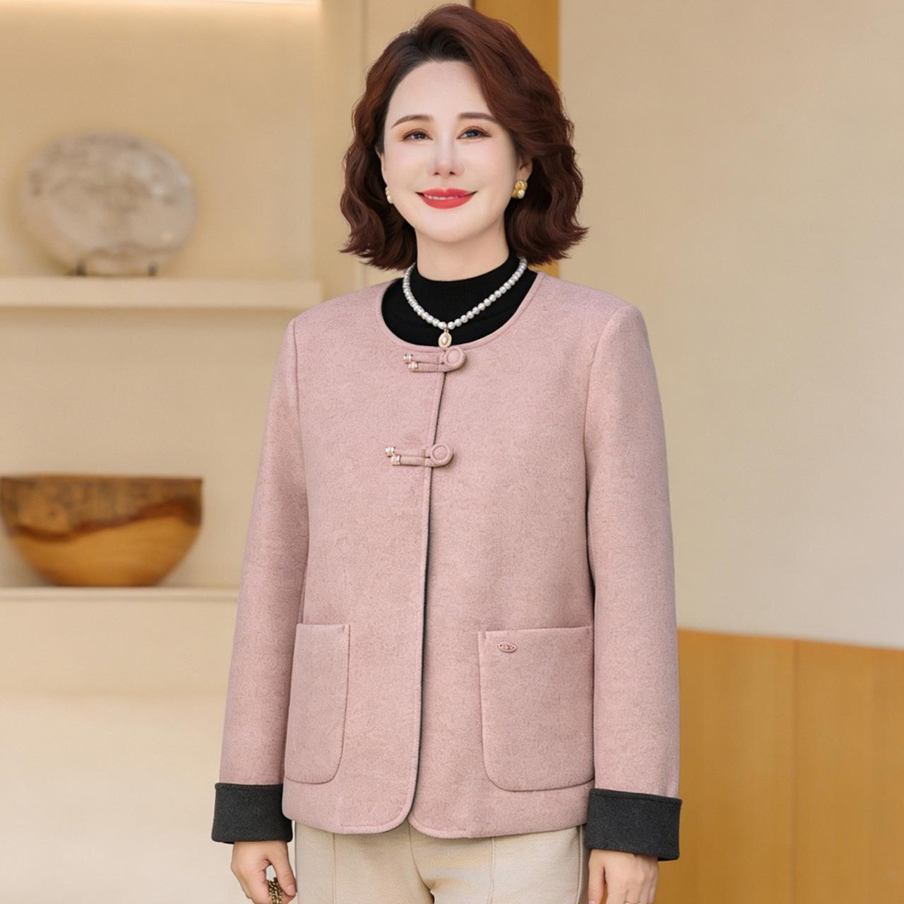 Spring 2026: Modern Chinese Jacket for Middle-Aged & Elderly Women - Stylish Wide-Legged Woolen Coat for Spring & Autumn 2XL suitable for 110-125 lbs рожевий
Spring 2026: Modern Chinese Jacket for Middle-Aged & Elderly Women - Stylish Wide-Legged Woolen Coat for Spring & Autumn 2XL suitable for 110-125 lbs рожевий