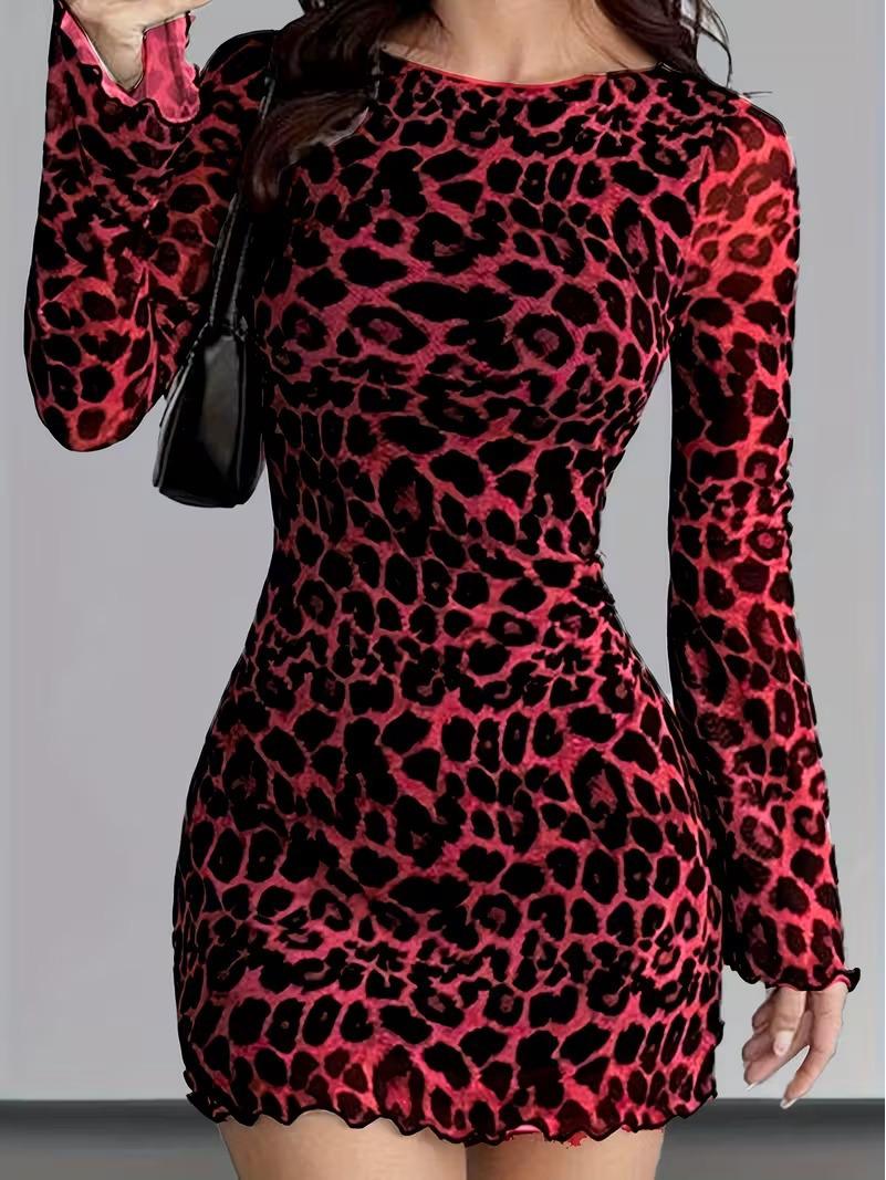 Women s Sexy Leopard Print Mesh Dress with Round Neck & Long Sleeves XL рожевий червоний колір
Women s Sexy Leopard Print Mesh Dress with Round Neck & Long Sleeves XL рожевий червоний колір