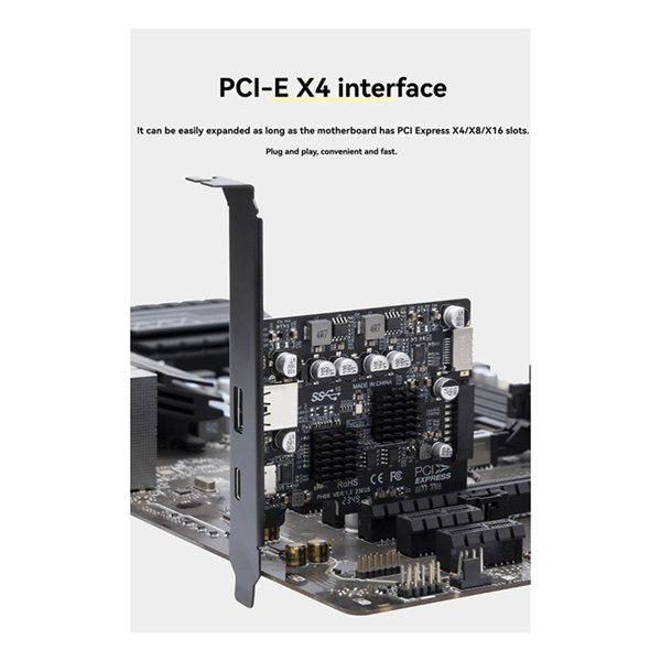USB 3.2 Type-C Expansion Card Adapter (CIEx4), Color: As Shown, Material: PCB Other
USB 3.2 Type-C Expansion Card Adapter (CIEx4), Color: As Shown, Material: PCB Other