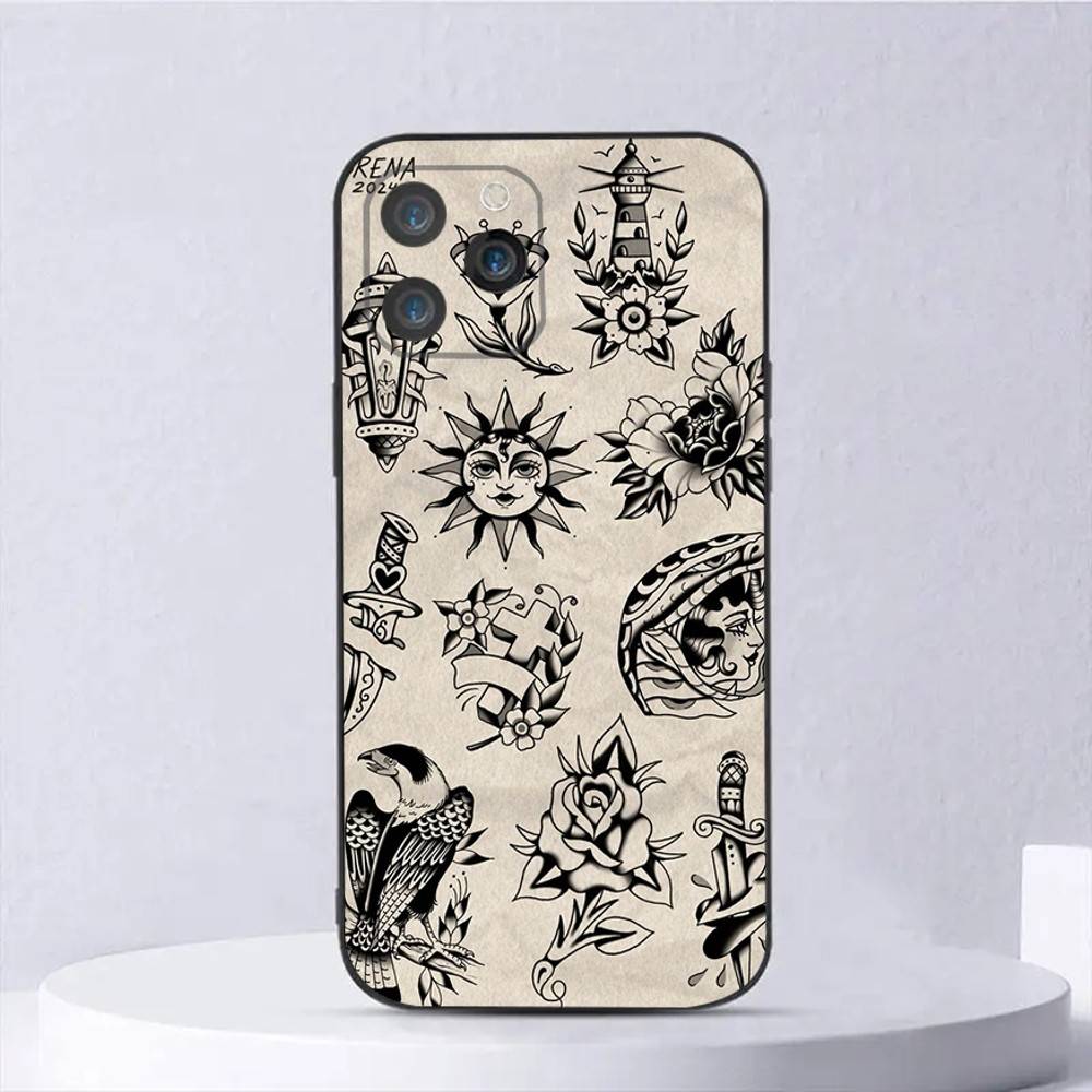 Old School Tattoo Vintage Phone Case For iPhone 16,15,14,13,12,11,Plus,Pro Max,XS,X,E,SE,Mini Soft Silicone Black Cover iPhone13
Old School Tattoo Vintage Phone Case For iPhone 16,15,14,13,12,11,Plus,Pro Max,XS,X,E,SE,Mini Soft Silicone Black Cover iPhone13