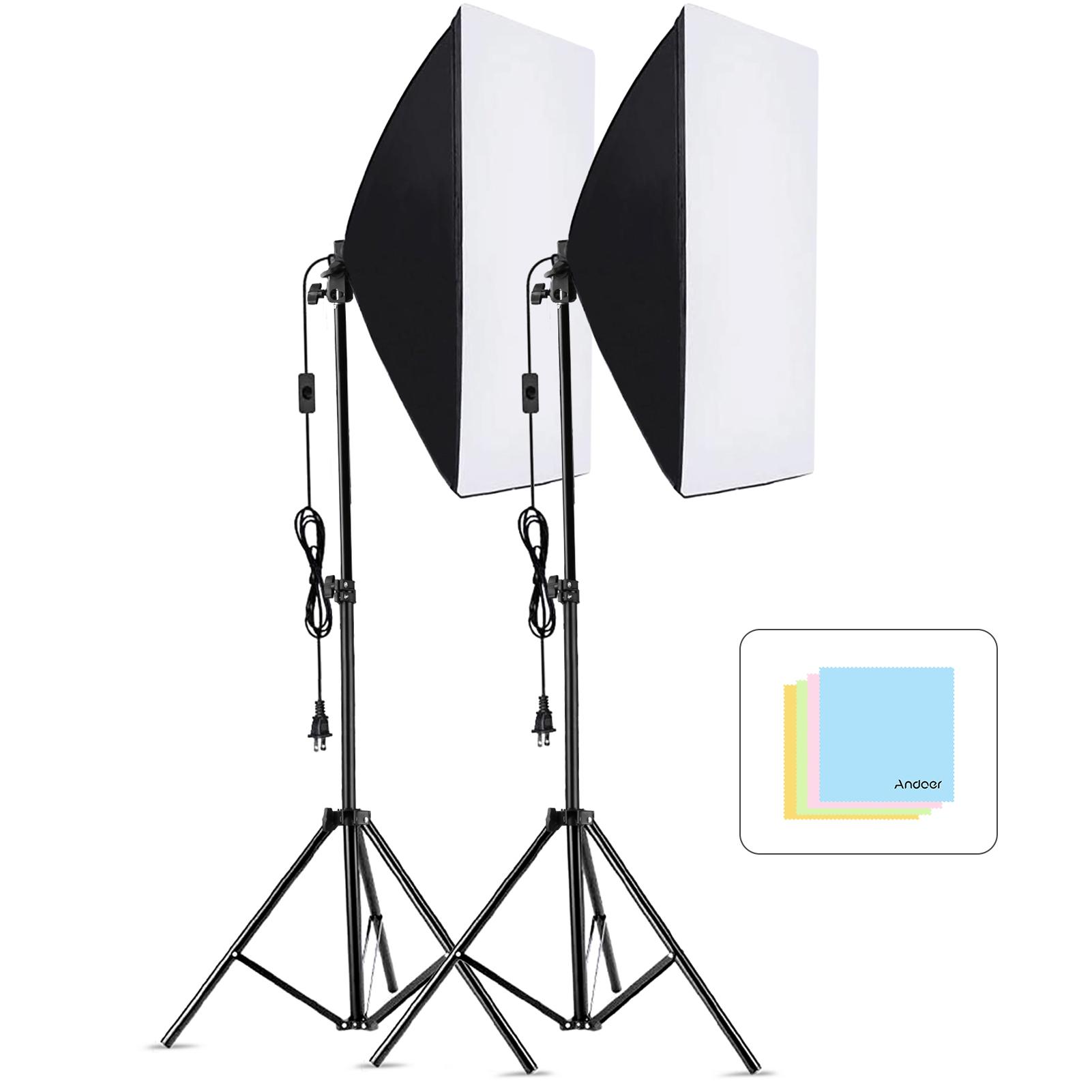 Комплект софтбокса для фотосъемки Andoer Studio с софтбоксом 50x70 см * 2 + металлический штатив 2 м * 2 для Live US Plug чёрный
Комплект софтбокса для фотосъемки Andoer Studio с софтбоксом 50x70 см * 2 + металлический штатив 2 м * 2 для Live US Plug чёрный