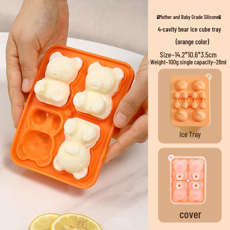 Adorable Bear Silicone Ice Cube Tray for DIY Frozen Treats and Milk Tea Baby-safe Silicone 4-Bear Ice Mold
Adorable Bear Silicone Ice Cube Tray for DIY Frozen Treats and Milk Tea Baby-safe Silicone 4-Bear Ice Mold