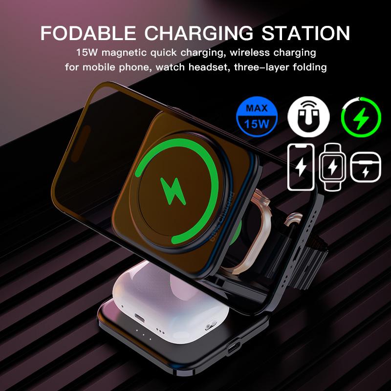 Z8 3-in-1 Foldable Charging Station 15W Magnetic Wireless Charger with Adjustable Angles White
Z8 3-in-1 Foldable Charging Station 15W Magnetic Wireless Charger with Adjustable Angles White