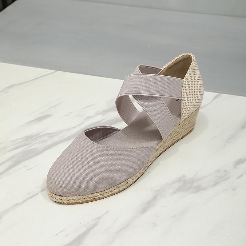 Wedge heel hemp rope sandals women s European and American style comfortable cross with wedge heel shoes Espadrille wedges 41 сірий колір
Wedge heel hemp rope sandals women s European and American style comfortable cross with wedge heel shoes Espadrille wedges 41 сірий колір