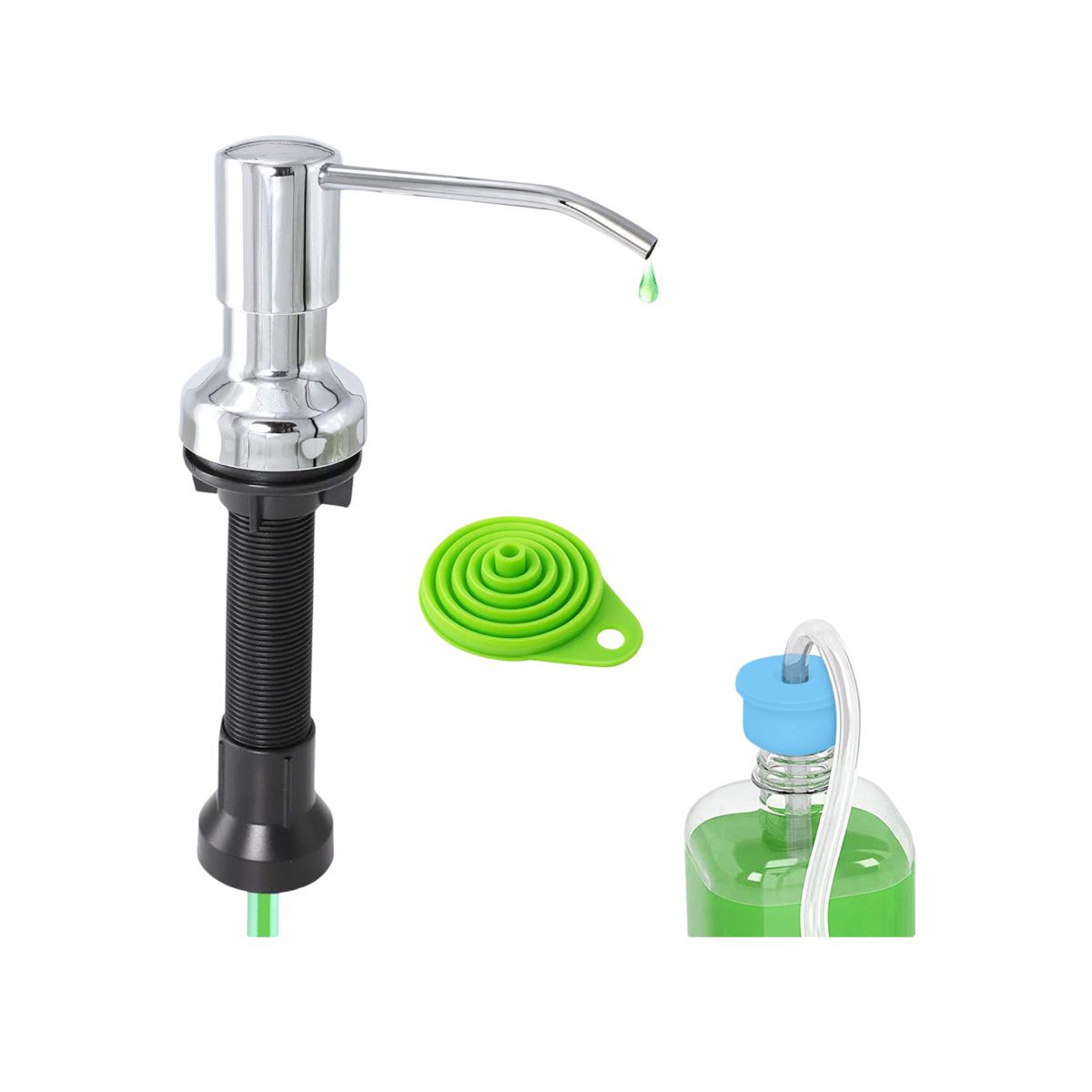 American-Style 304 Stainless Steel Kitchen Sink Soap Dispenser with 500mL Container, 1.2m Silicone Hose & Funnel
American-Style 304 Stainless Steel Kitchen Sink Soap Dispenser with 500mL Container, 1.2m Silicone Hose & Funnel