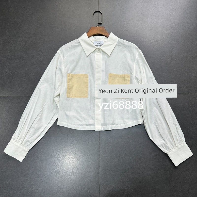 Thailand Grapefruit Brand P White Short Contrast Color Pocket Shirt Easiest for Match Cotton Plaid Autumn Tops Women White Shirt XS
Thailand Grapefruit Brand P White Short Contrast Color Pocket Shirt Easiest for Match Cotton Plaid Autumn Tops Women White Shirt XS