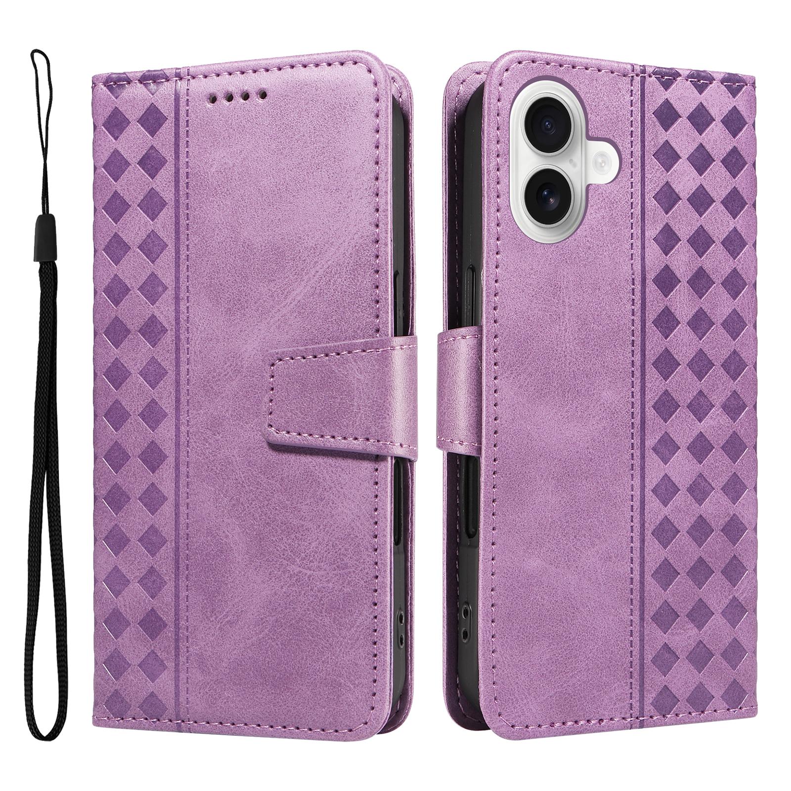 For iPhone 16 Plus Leather Case Wallet Stand Grids Imprinted Phone Cover with Strap B
For iPhone 16 Plus Leather Case Wallet Stand Grids Imprinted Phone Cover with Strap B