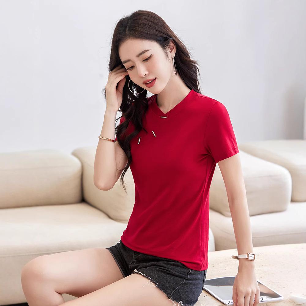 Enhanced Slim Fit Minimalist Cotton T-Shirt with Chinese and Korean Style Buttons - Short Sleeve Women s Top Double Extra Large
Enhanced Slim Fit Minimalist Cotton T-Shirt with Chinese and Korean Style Buttons - Short Sleeve Women s Top Double Extra Large