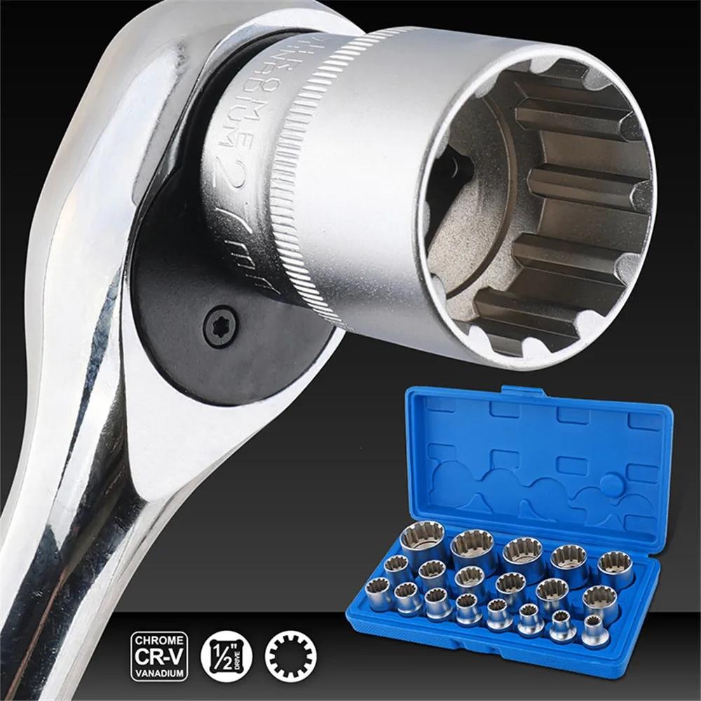 pcs 12 Point Torx M8-M32 Socket Wrench Set Lock Socket Crv Hex Torx Splined Bit Socket Set Hex Socket Repair Tool
pcs 12 Point Torx M8-M32 Socket Wrench Set Lock Socket Crv Hex Torx Splined Bit Socket Set Hex Socket Repair Tool