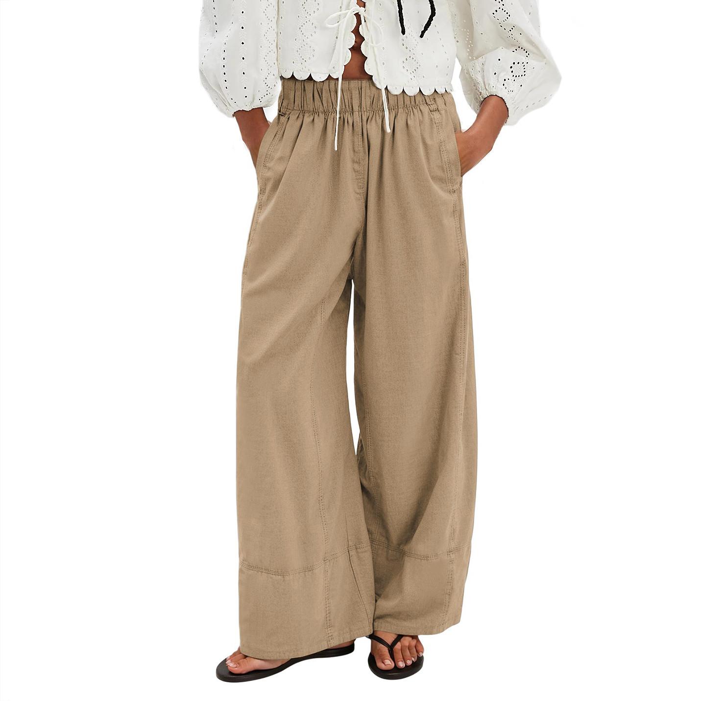 Женские летние широкие повседневные брюки с высокой талией и завязками на шнурке, пляжные брюки XXL жёлтый
Женские летние широкие повседневные брюки с высокой талией и завязками на шнурке, пляжные брюки XXL жёлтый