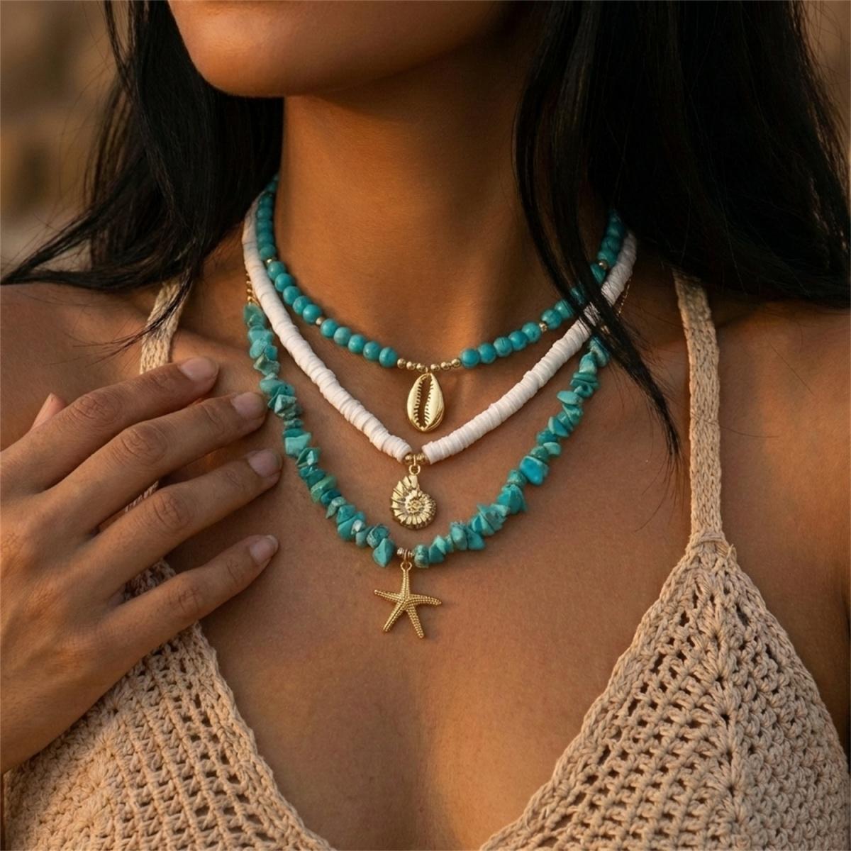 Colorful Crushed Stone Soft Clay Beaded Starfish Shell Conch Pendant Necklace For Women Men Summer Beach Vacation Choker Jewelry
Colorful Crushed Stone Soft Clay Beaded Starfish Shell Conch Pendant Necklace For Women Men Summer Beach Vacation Choker Jewelry