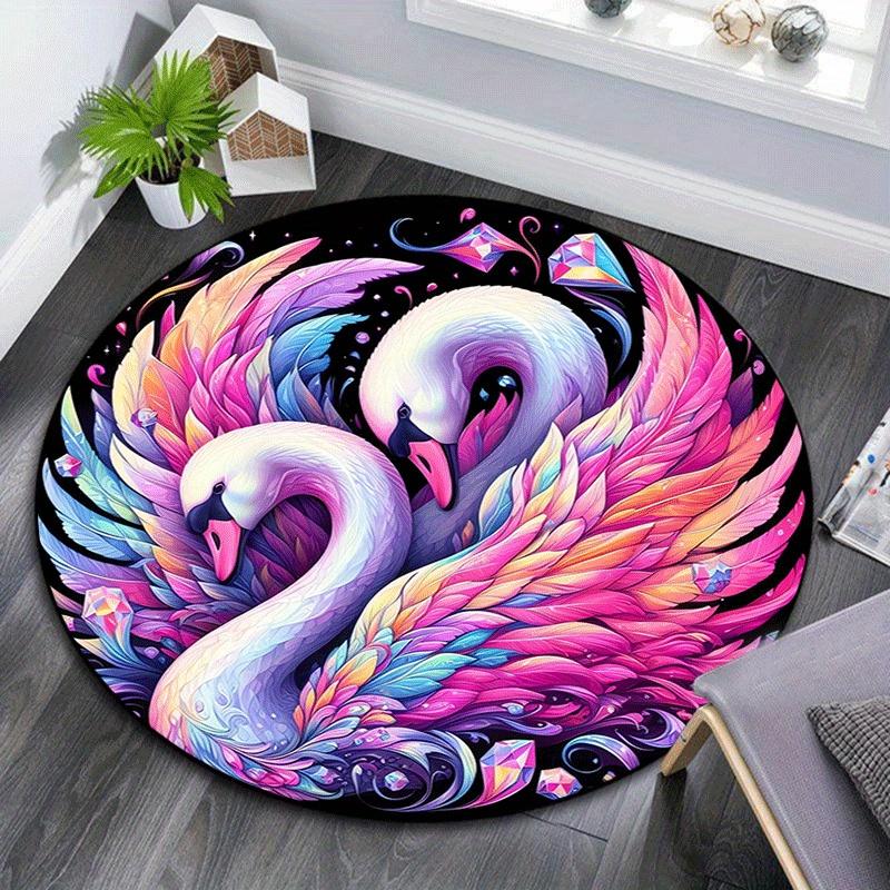 1pc Soft, Absorbent & Non-Slip Elegant colorful swan Round Rug, for Entrance, Living Room, Bedroom, Bathroom, with Vibrant Colors and Patter 80cm by 80cm
1pc Soft, Absorbent & Non-Slip Elegant colorful swan Round Rug, for Entrance, Living Room, Bedroom, Bathroom, with Vibrant Colors and Patter 80cm by 80cm