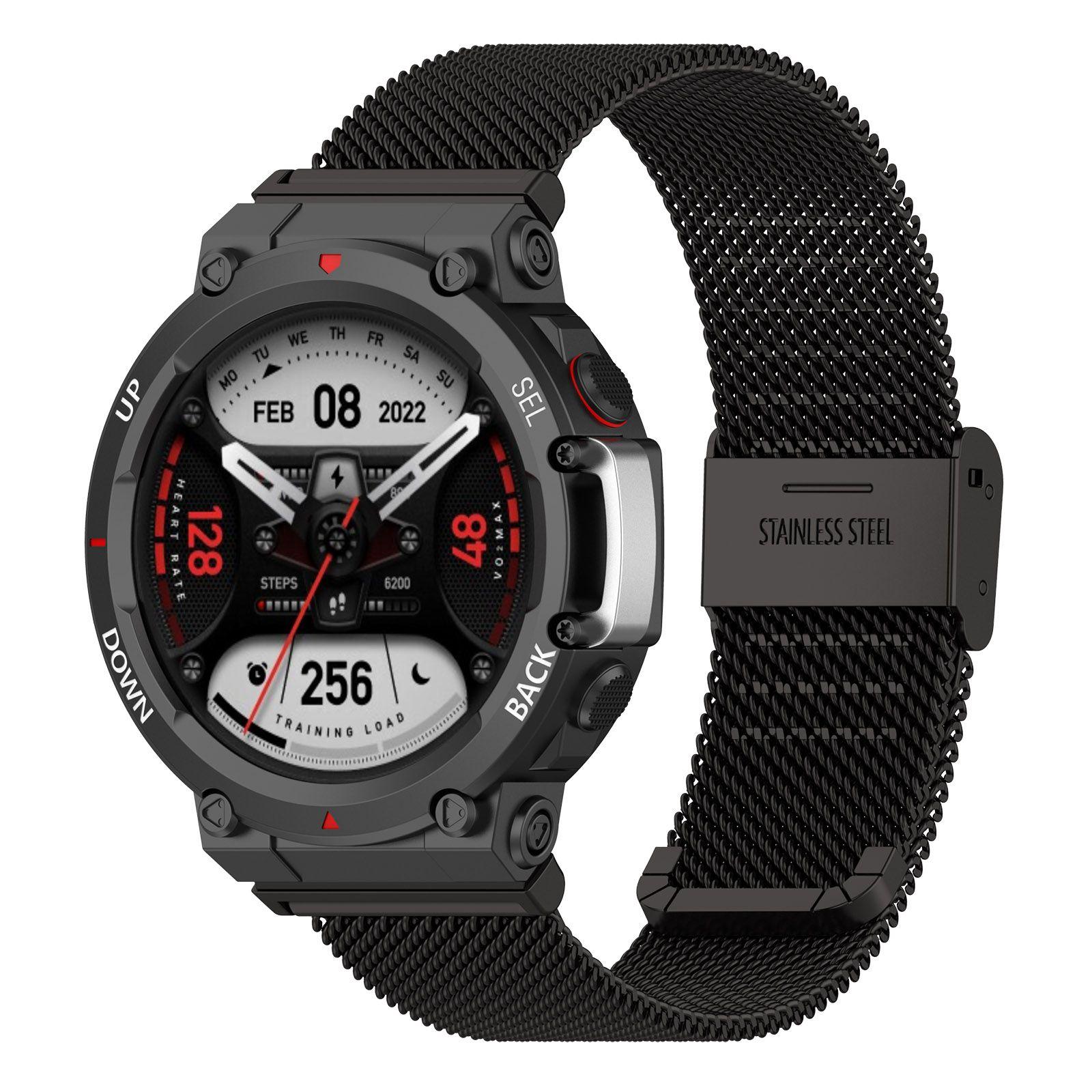 For Huami Amazfit T-Rex 2 Fine Mesh Watch Band Stainless Steel Wrist Strap with Buckle Black
For Huami Amazfit T-Rex 2 Fine Mesh Watch Band Stainless Steel Wrist Strap with Buckle Black