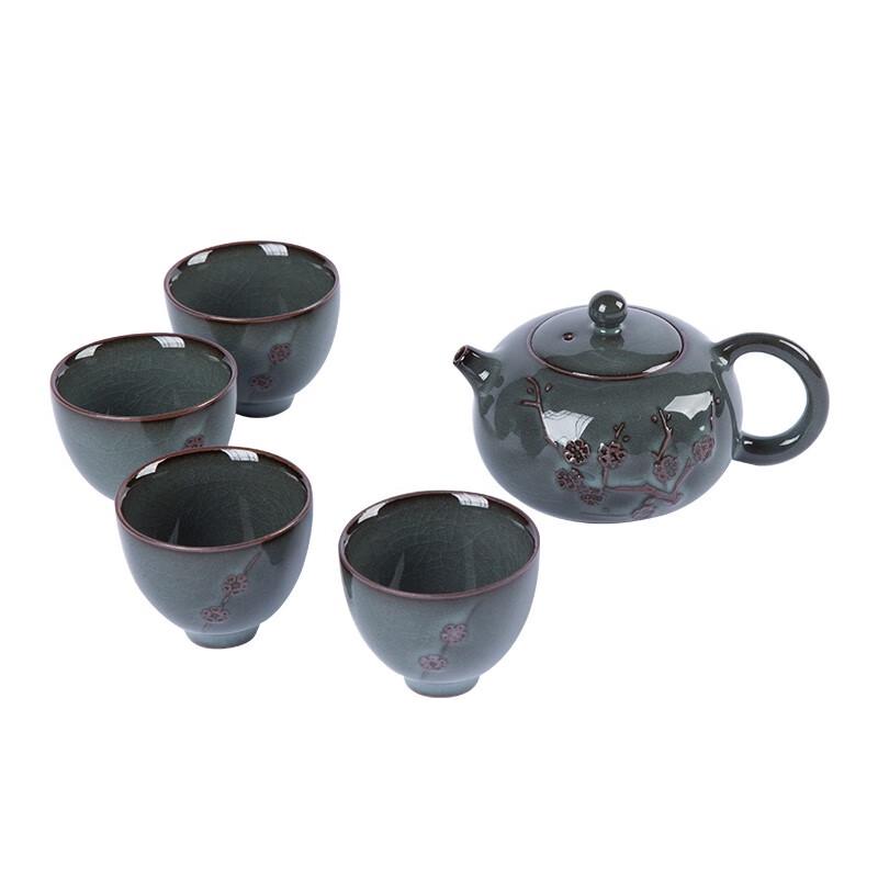 Celadon Iron-Body Kung Fu Tea Set with Plum Blossom Design
Celadon Iron-Body Kung Fu Tea Set with Plum Blossom Design