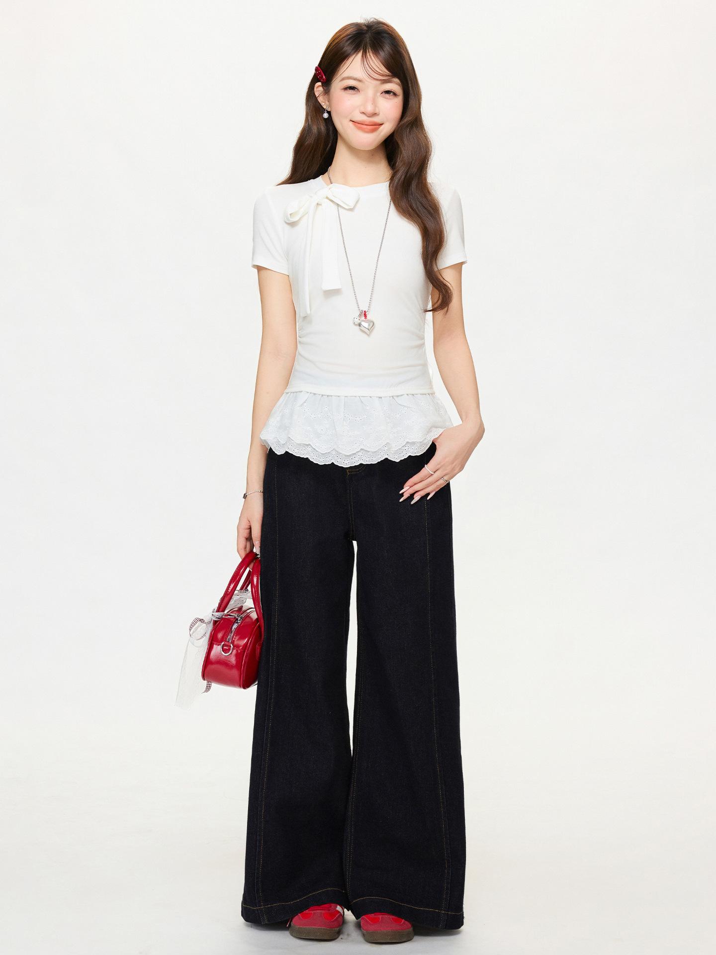 Bow Crew Neck Lace Skirt Hemline Short Sleeve T-Shirt Women s Spring Design Bottom Shirt Slim-fit Inner Top XL брудно-білий
Bow Crew Neck Lace Skirt Hemline Short Sleeve T-Shirt Women s Spring Design Bottom Shirt Slim-fit Inner Top XL брудно-білий