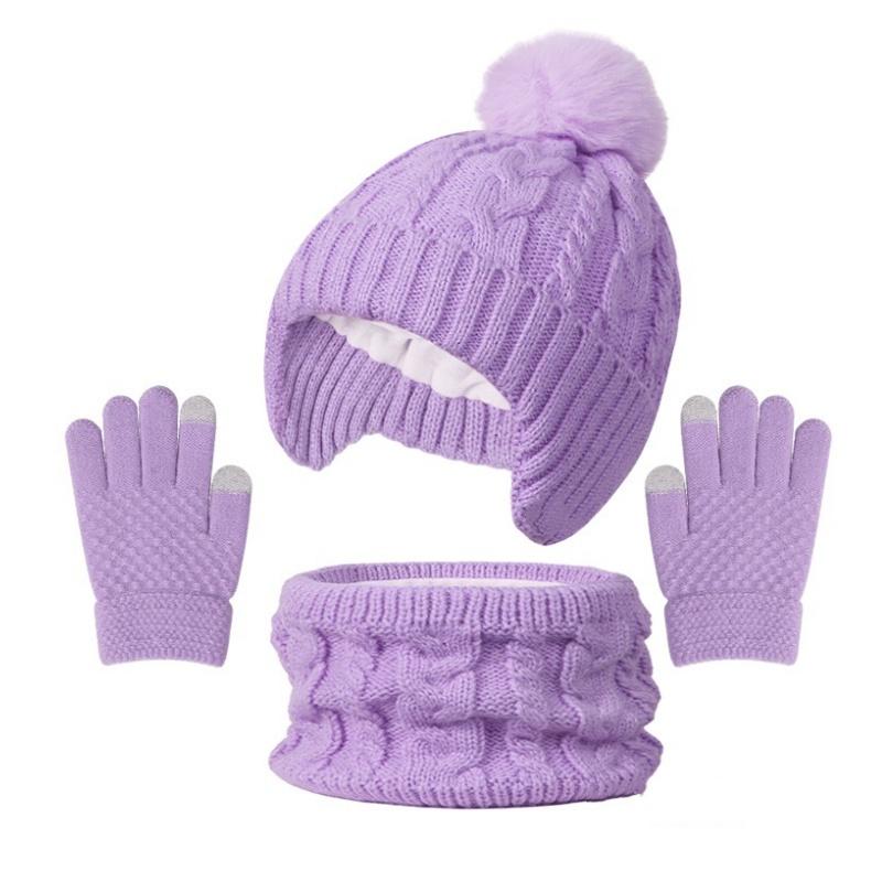 3Pcs Children Knitted Hat Scarf Gloves Set Fleece Lining Warm Kids Winter Hat Neck Warmer Suit Child Bonnet Cap Kids Beanie 3-8Y
3Pcs Children Knitted Hat Scarf Gloves Set Fleece Lining Warm Kids Winter Hat Neck Warmer Suit Child Bonnet Cap Kids Beanie 3-8Y