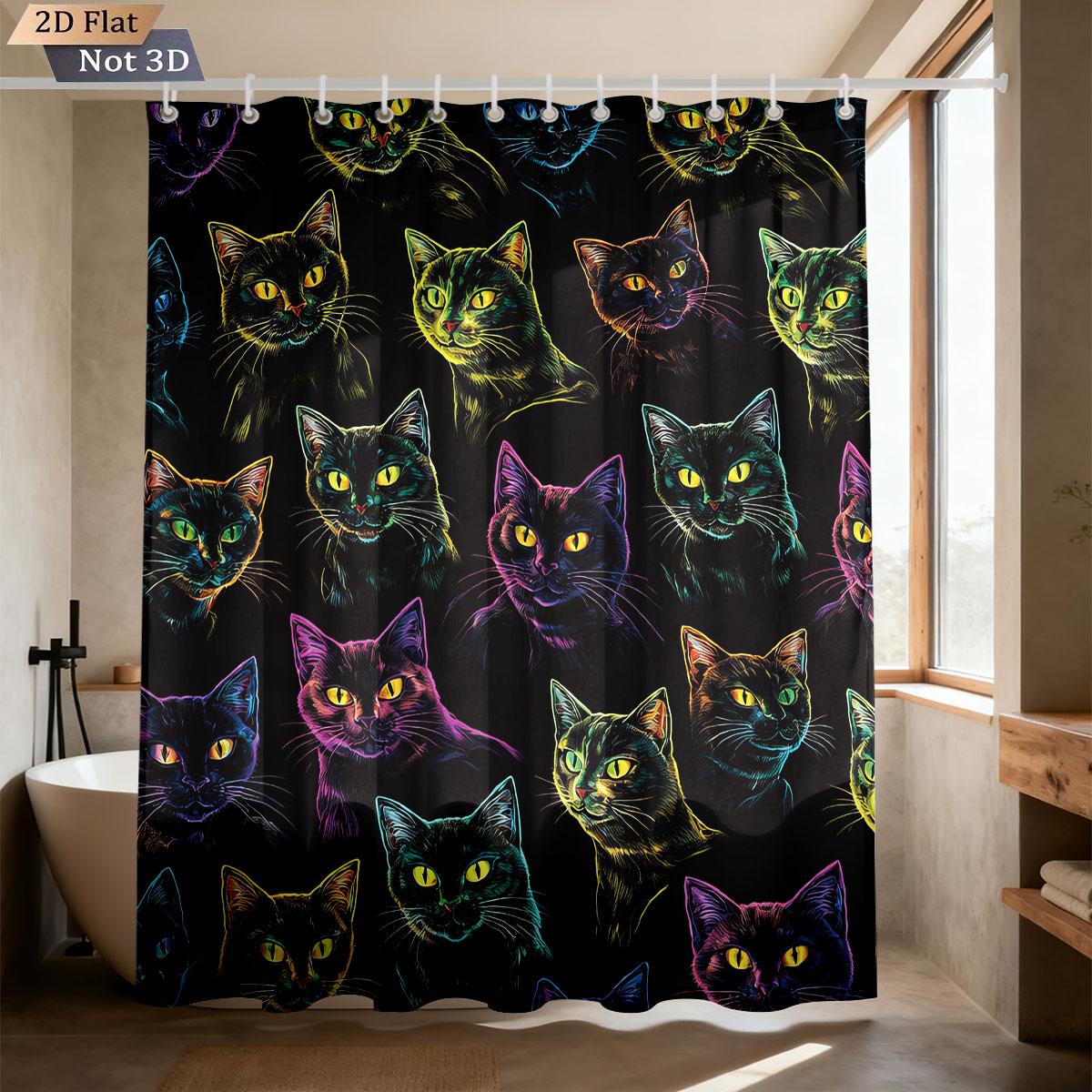 1Pc Cartoon Cute Cat Printed Waterproof Bathroom Partition With 12 Hooks For Privacy Shower Curtain, Available In Various Sizes W60H190(CM)-1 Pcs
1Pc Cartoon Cute Cat Printed Waterproof Bathroom Partition With 12 Hooks For Privacy Shower Curtain, Available In Various Sizes W60H190(CM)-1 Pcs