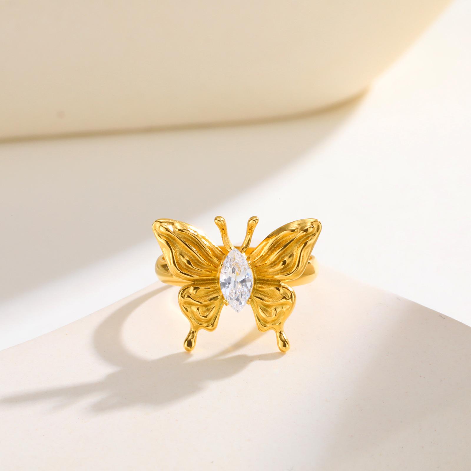 Stainless Steel Zircon Bow Flower Butterfly Ring for Women,18K Gold Plated Bowknot Opening Rings,Fashion Jewelry Gifts
Stainless Steel Zircon Bow Flower Butterfly Ring for Women,18K Gold Plated Bowknot Opening Rings,Fashion Jewelry Gifts