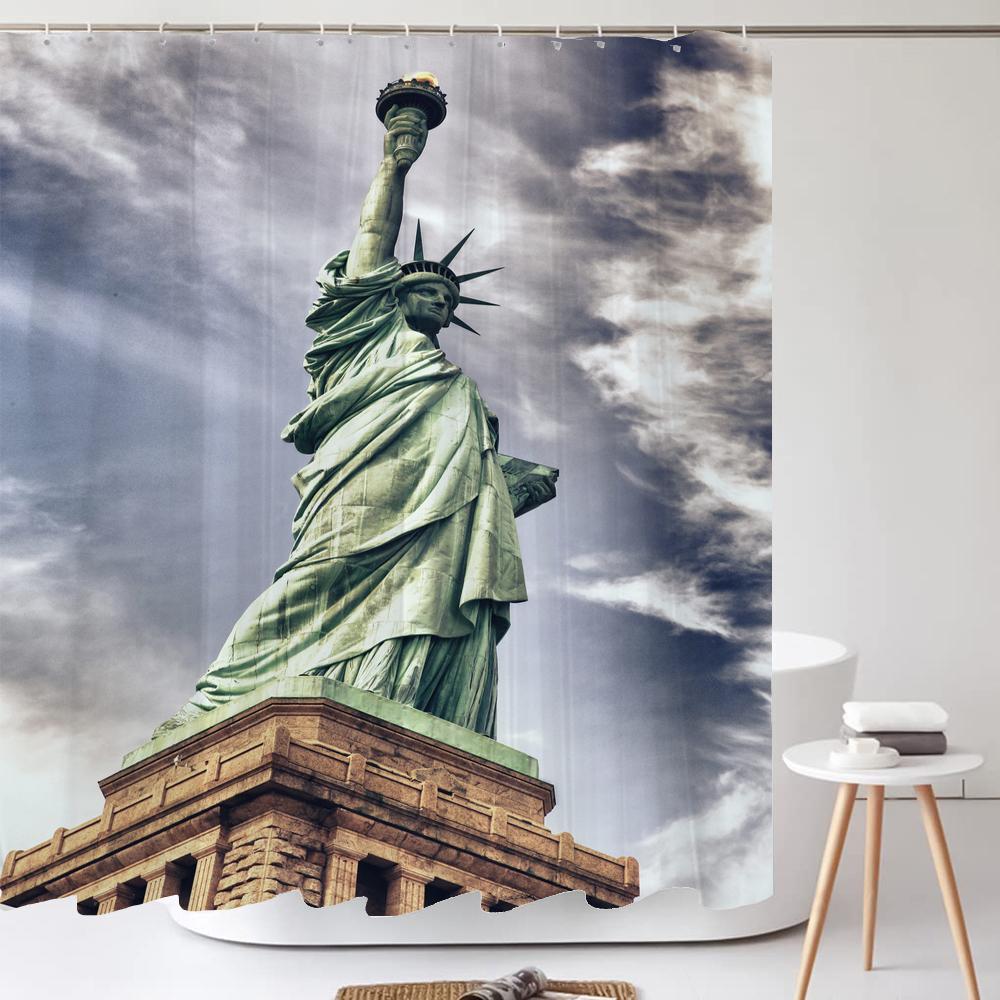American Style Statue Of Liberty Printed Shower Curtain Bathroom Curtains Home Decor Waterproof Polyester Fabric With Hooks W60H190(CM)-1 Pcs
American Style Statue Of Liberty Printed Shower Curtain Bathroom Curtains Home Decor Waterproof Polyester Fabric With Hooks W60H190(CM)-1 Pcs