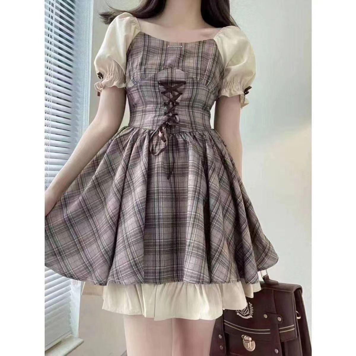 Women s Fresh Plaid Square Neck Waist-Hugging Summer Dress with Lace-Up Short Skirt and Sweet Academy Style XL
Women s Fresh Plaid Square Neck Waist-Hugging Summer Dress with Lace-Up Short Skirt and Sweet Academy Style XL