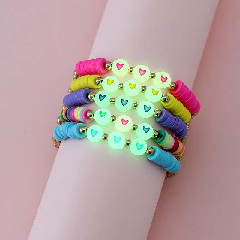 Luminous Heart & Butterfly Flower Bead Bracelet Set - Polymer Clay Design 
Luminous Heart & Butterfly Flower Bead Bracelet Set - Polymer Clay Design