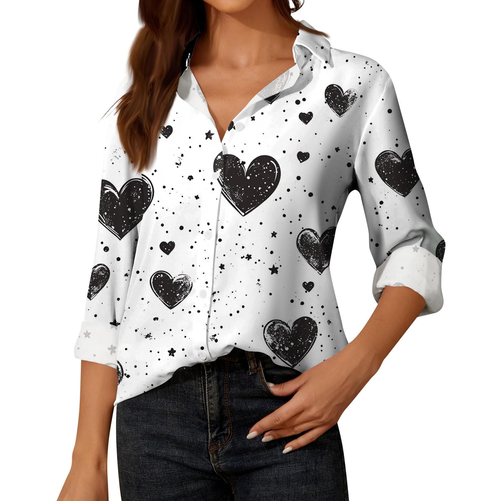Женская рубашка-блузка с принтом и пуговицами, длинный рукав, повседневный базовый рубашечный воротник, обычный топ XXXL
Женская рубашка-блузка с принтом и пуговицами, длинный рукав, повседневный базовый рубашечный воротник, обычный топ XXXL