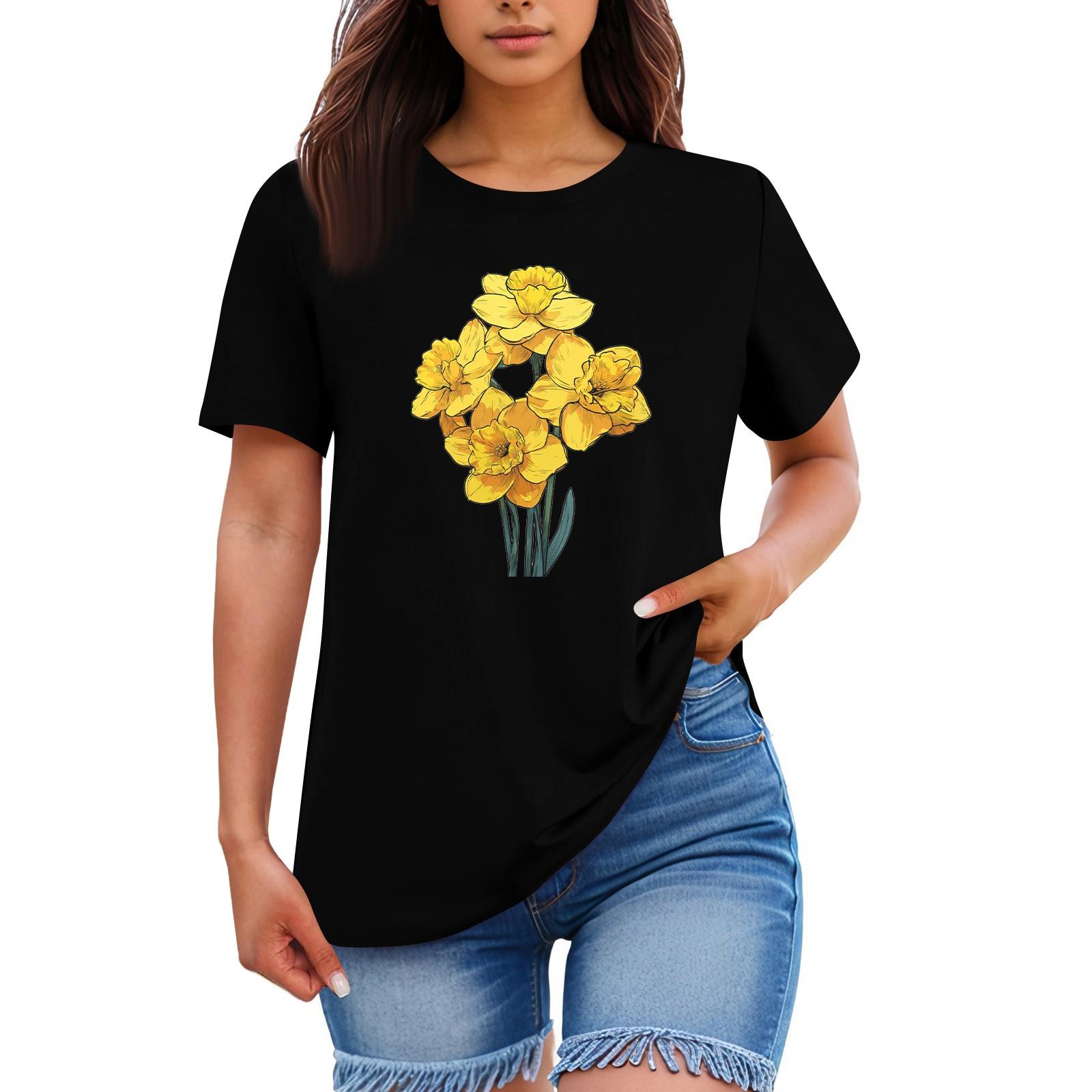 Женская свободная удобная повседневная модная футболка с принтом растений и цветов, круглым вырезом и короткими рукавами XXL чёрный
Женская свободная удобная повседневная модная футболка с принтом растений и цветов, круглым вырезом и короткими рукавами XXL чёрный