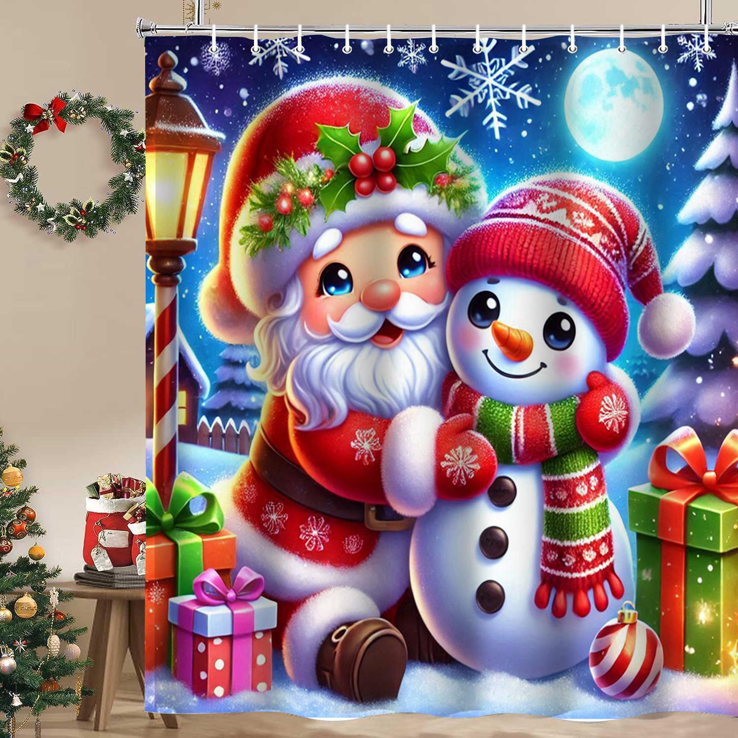 Christmas Santa Claus Snowman Bathing Curtain Bathroom Shower Curtain Waterproof With 12 Hooks Fishes Home Deco Free Ship 180x180cm curtain синій
Christmas Santa Claus Snowman Bathing Curtain Bathroom Shower Curtain Waterproof With 12 Hooks Fishes Home Deco Free Ship 180x180cm curtain синій