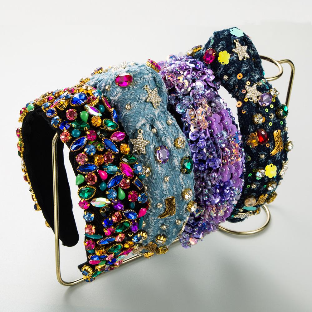 Baroque Rhinestone Wide-Brim Headband: Elegant Diamond Knot Hair Accessory for Women синий
Baroque Rhinestone Wide-Brim Headband: Elegant Diamond Knot Hair Accessory for Women синий