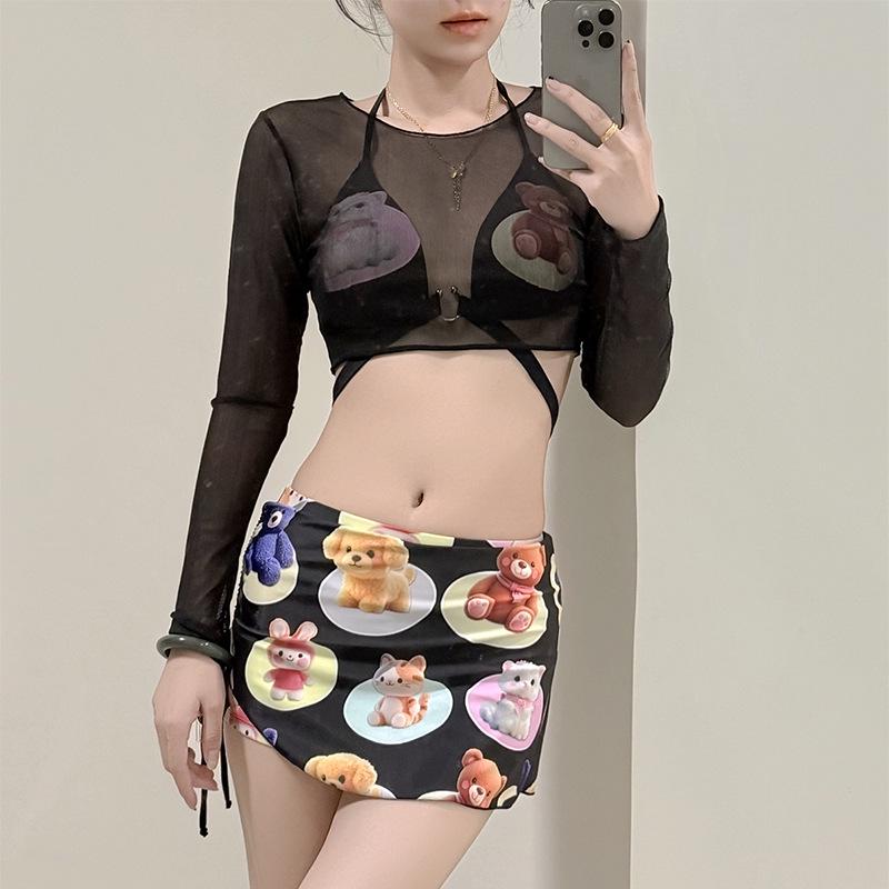 Sweet & Spicy Cartoon Doll Style Split Swimsuit with Mesh Cover-Up - Women s Three-Piece Set L чорний
Sweet & Spicy Cartoon Doll Style Split Swimsuit with Mesh Cover-Up - Women s Three-Piece Set L чорний