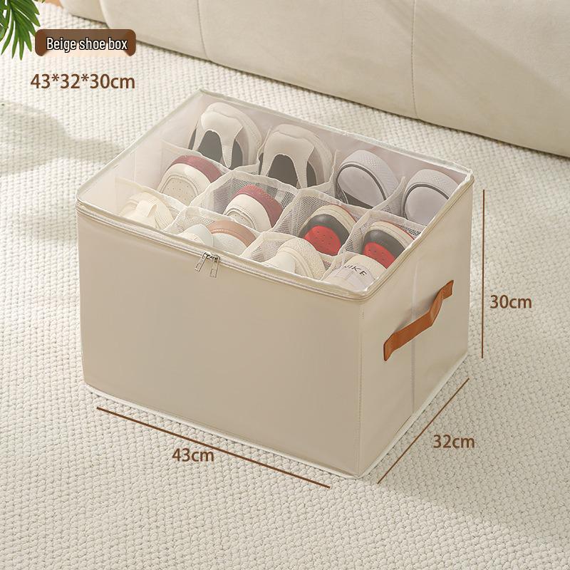 Foldable Fabric Shoe Organizer with Lid - Multi-Compartment Storage for Pants and Shoes, Modern Minimalist Design 42x32x30cm
Foldable Fabric Shoe Organizer with Lid - Multi-Compartment Storage for Pants and Shoes, Modern Minimalist Design 42x32x30cm