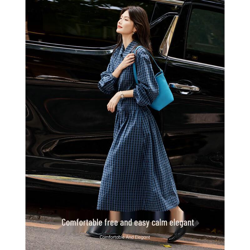 Shangjing Youthful Mori Plaid Long Sleeve Shirt Dress L
Shangjing Youthful Mori Plaid Long Sleeve Shirt Dress L