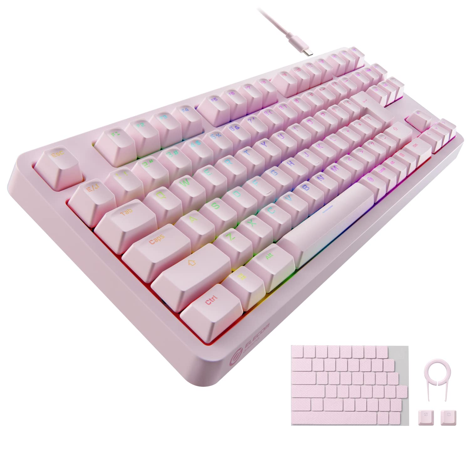 ELECOM Gaming Keyboard VK310S Wired RGB Tenkeyless Mechanical Neo Clutch Keycap Silver Axis Speed Linear USB Port Equipped Pink V-custom TK-VK310SPN
ELECOM Gaming Keyboard VK310S Wired RGB Tenkeyless Mechanical Neo Clutch Keycap Silver Axis Speed Linear USB Port Equipped Pink V-custom TK-VK310SPN
