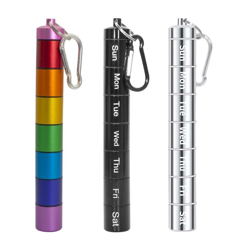 Vitamins Keychain Strong Tightness Pill Dispenser Weekly Pill Case Pill Box Medicine Pill Box срібний
Vitamins Keychain Strong Tightness Pill Dispenser Weekly Pill Case Pill Box Medicine Pill Box срібний