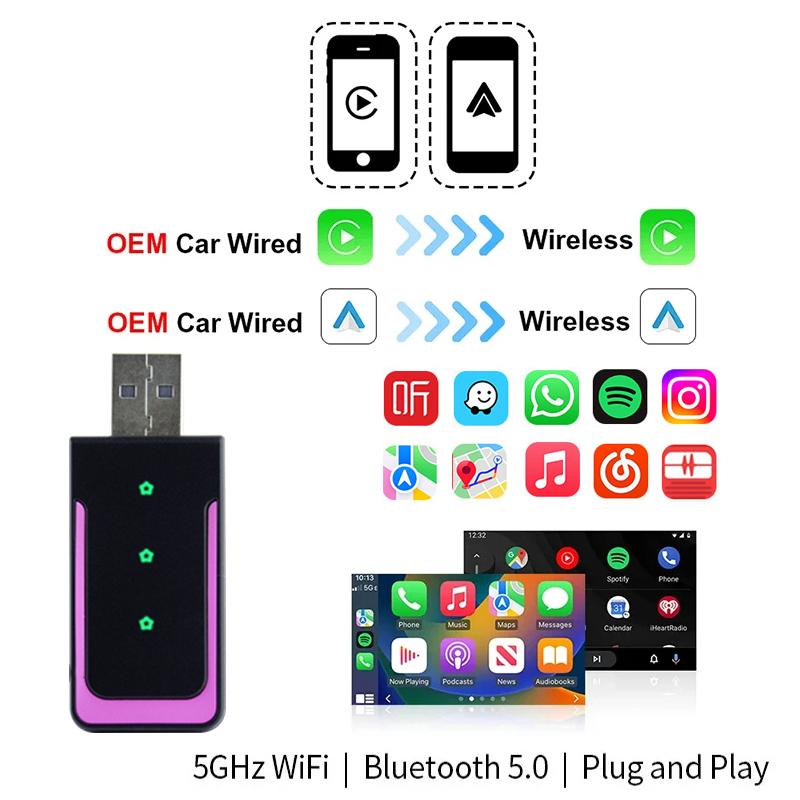 Универсальный беспроводной адаптер Carplay Carplay Android Auto 2in1 USB&Type-C Двойной разъем Carplay Box Plug And Play Автомобильные аксессуары
Универсальный беспроводной адаптер Carplay Carplay Android Auto 2in1 USB&Type-C Двойной разъем Carplay Box Plug And Play Автомобильные аксессуары