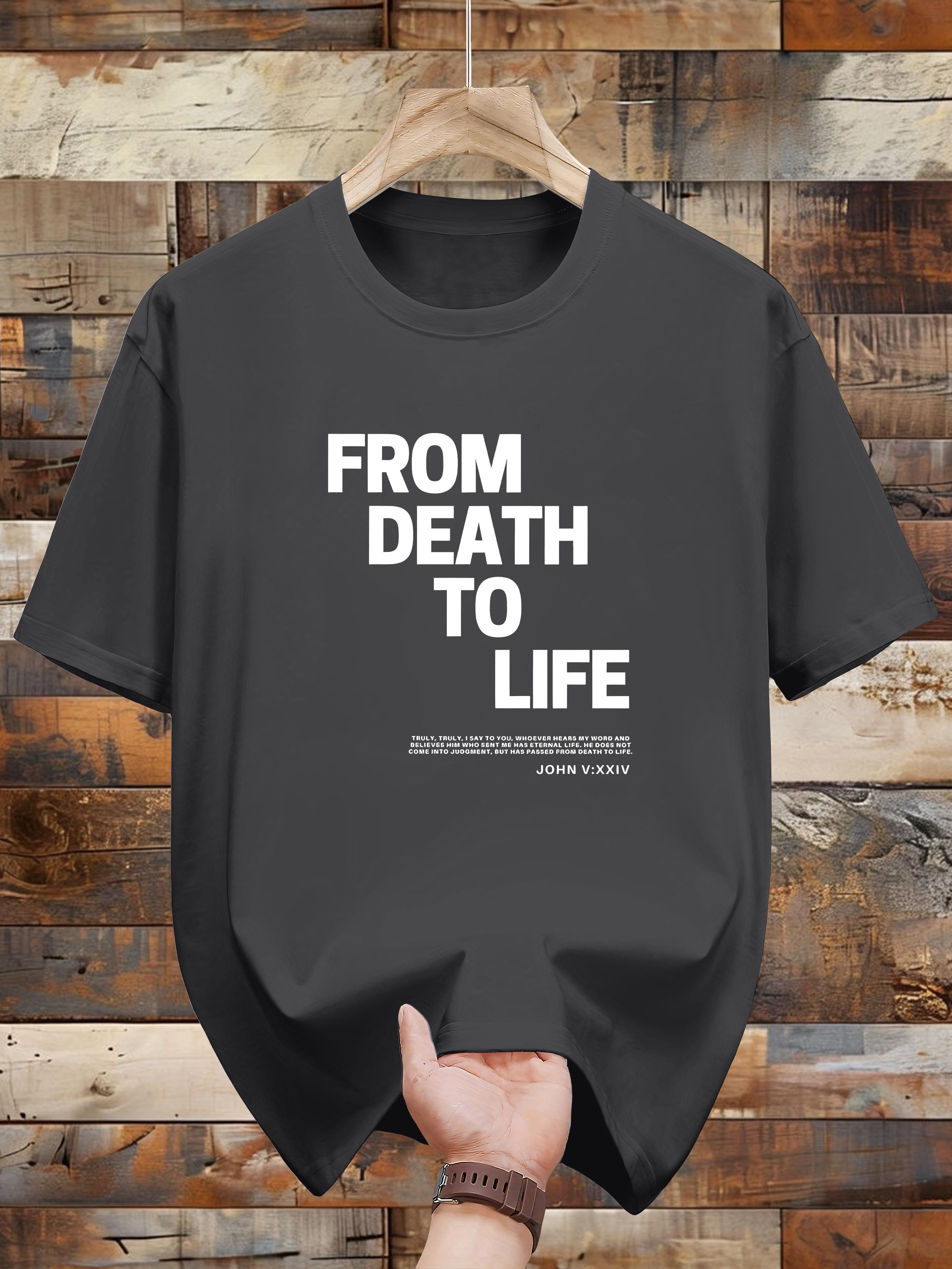 Niuwang Selection T-shirt - Black Casual Graphic Print Tee with From Death to Life & John 3:16 Design S
Niuwang Selection T-shirt - Black Casual Graphic Print Tee with From Death to Life & John 3:16 Design S
