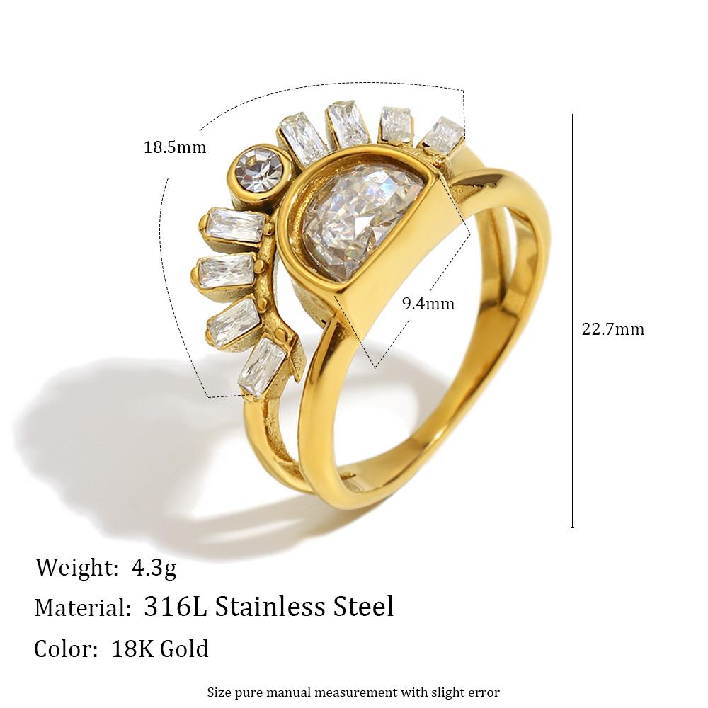 E.B.belle Stainless Steel Rhinestone Jewelry Elegant Sun Layer Shaped Ring Tarnish Free For Women s Gift Party 6
E.B.belle Stainless Steel Rhinestone Jewelry Elegant Sun Layer Shaped Ring Tarnish Free For Women s Gift Party 6